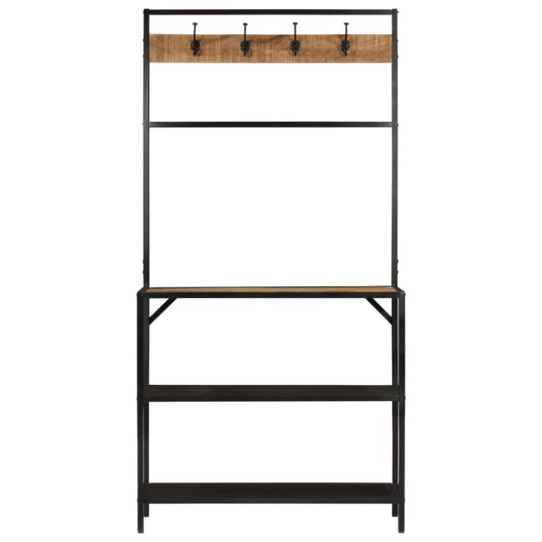 Perchero madera maciza mango y hierro 90x35x180 cm M 2