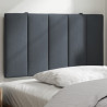 Cabecero de cama acolchado terciopelo gris oscuro 90 cm 1