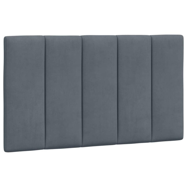 Cabecero de cama acolchado terciopelo gris oscuro 90 cm M 2