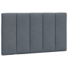 Cabecero de cama acolchado terciopelo gris oscuro 90 cm 2