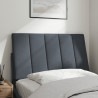 Cabecero de cama acolchado terciopelo gris oscuro 90 cm 3