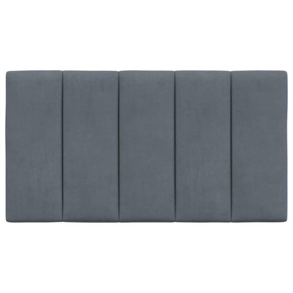 Cabecero de cama acolchado terciopelo gris oscuro 90 cm M 5
