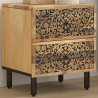 Mesita de noche de madera maciza de mango 40x33x46 cm 1