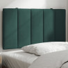 Cabecero de cama acolchado terciopelo verde oscuro 90 cm 1