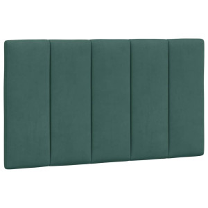 Cabecero de cama acolchado terciopelo verde oscuro 90 cm H
