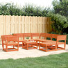 8 pcs conjunto lounge de jardim pinho maciço castanho-mel 1
