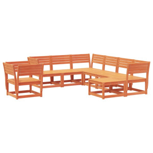 8 pcs conjunto lounge de jardim pinho maciço castanho-mel H