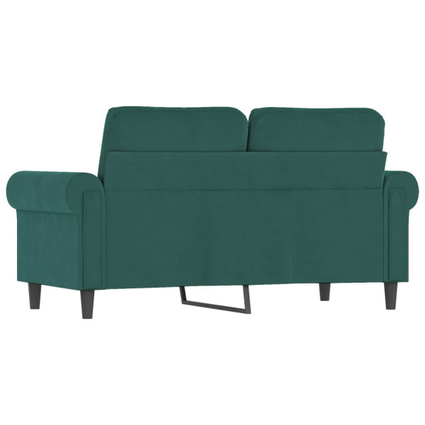 Sofá de 2 plazas de terciopelo verde oscuro 120 cm M 5
