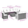 Set de muebles de jardín 9 pzas y cojines ratán sintético gris 3