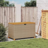 Caja de almacenaje jardín madera acacia ratán beige 110x55x63cm 3