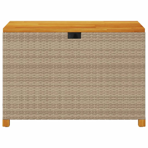 Caja de almacenaje jardín madera acacia ratán beige 110x55x63cm M 4