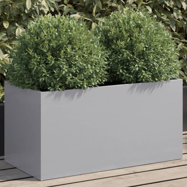 Jardinera de acero galvanizado plateado 62x30x29 cm D