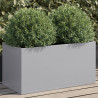 Jardinera de acero galvanizado plateado 62x30x29 cm 1