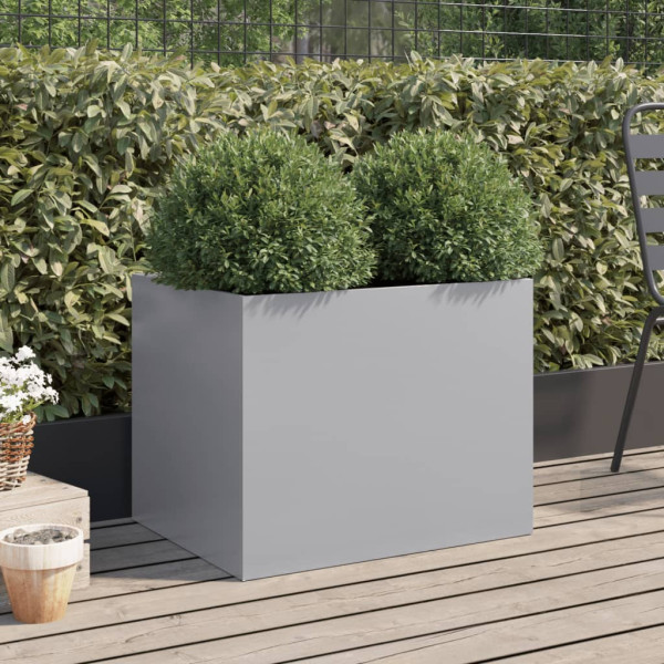 Jardinera de acero galvanizado plateado 62x47x46 cm M 3