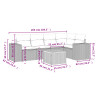 6 pcs conjunto sofás de jardim com almofadões vime cinzento 3