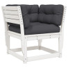 8 pcs conj. lounge de jardim c/ almofadões pinho maciço branco 3