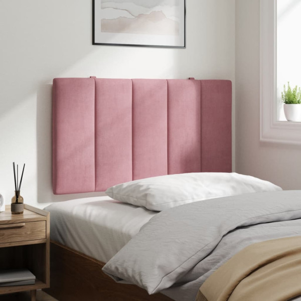 Cabecero de cama acolchado terciopelo rosa 90 cm M 4
