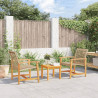 Juego de bistro de 3 piezas ratán PE beige y madera de acacia 1