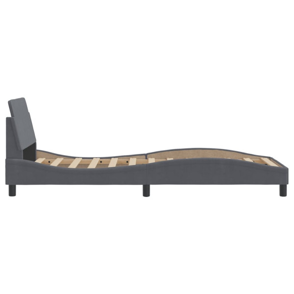 Estrutura de cama sem colchão 90x190 cm veludo cinzento-escuro M 5
