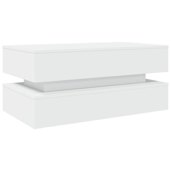 Mesa de centro com luzes LED 90x50x40 cm branco M 3
