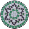 Mesa auxiliar mosaico para plantas verde y blanca 3