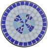 Mesa auxiliar para plantas mosaico azul y blanco 3