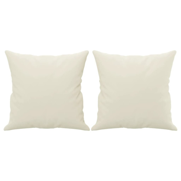 Sofá de 2 plazas con cojines terciopelo color crema 120 cm M 5