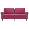 Sofá de 2 lugares veludo 140 cm vermelho tinto 3