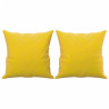 Sofá 2 lugares c/ almofadas decorativas 140 cm veludo amarelo 5