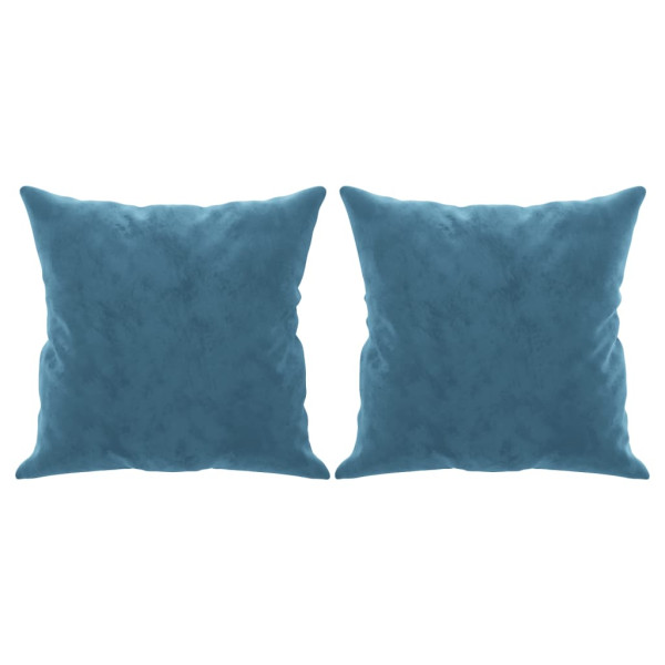 Sofá de 2 plazas con cojines terciopelo azul 120 cm M 5