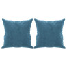 Sofá de 2 lugares com almofadas de veludo azul 120 cm 5