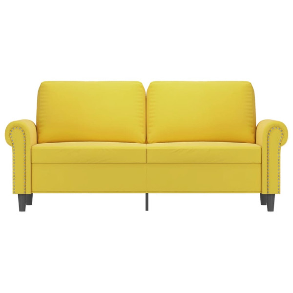 Sofá de 2 lugares veludo 140 cm amarelo M 3