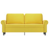 Sofá de 2 plazas terciopelo amarillo 140 cm 3