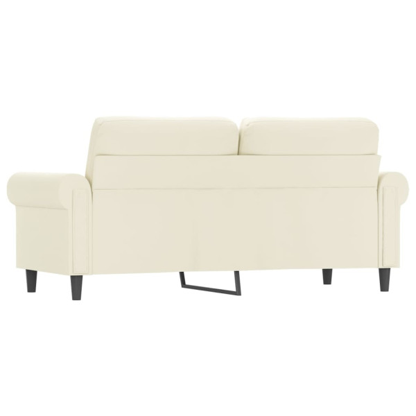 Sofá de 2 lugares veludo 140 cm cor creme M 5