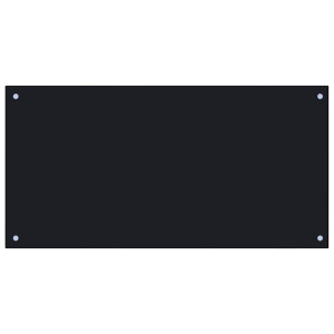 Protección salpicaduras cocina vidrio templado negro 100x50 cm H