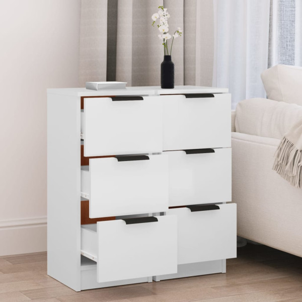 Aparadores 2 uds madera contrachapada blanco 30x30x70 cm M 3