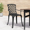 Cadeiras de jardim 6 pcs alumínio fundido preto 3