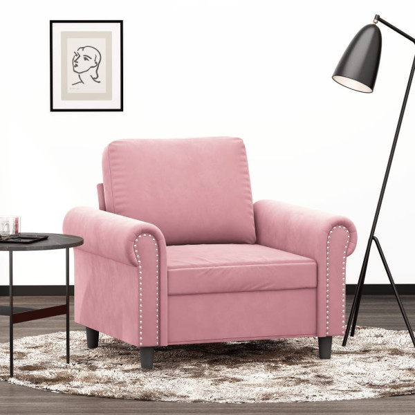 Sillón de terciopelo rosa 60 cm D