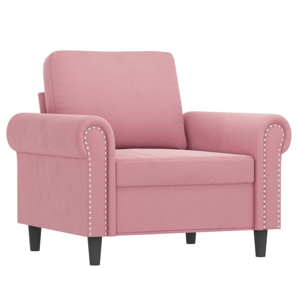 Sillón de terciopelo rosa 60 cm M 2