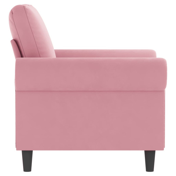 Sillón de terciopelo rosa 60 cm M 4