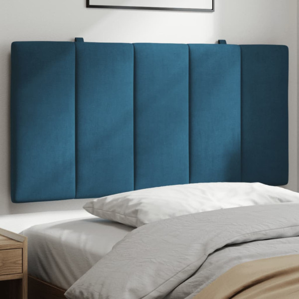 Cabecero de cama acolchado terciopelo azul 100 cm D