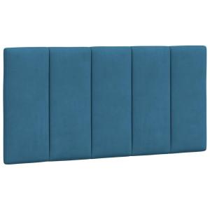 Cabecero de cama acolchado terciopelo azul 100 cm H