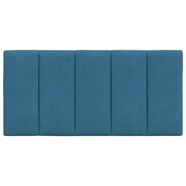 Cabecero de cama acolchado terciopelo azul 100 cm M 5