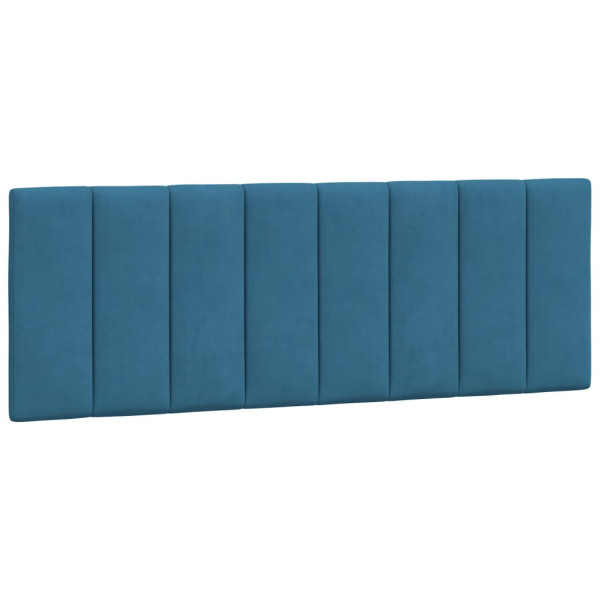 Cabecero de cama acolchado terciopelo azul 140 cm M 2