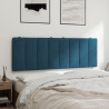 Cabecero de cama acolchado terciopelo azul 140 cm 4
