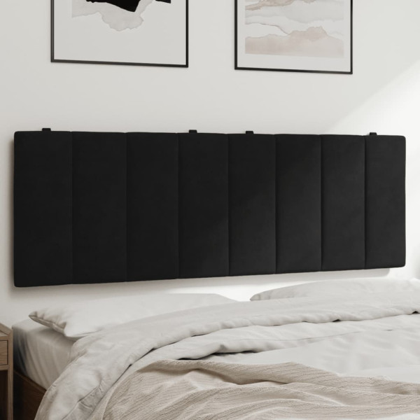 Cabecero de cama acolchado terciopelo negro 140 cm D