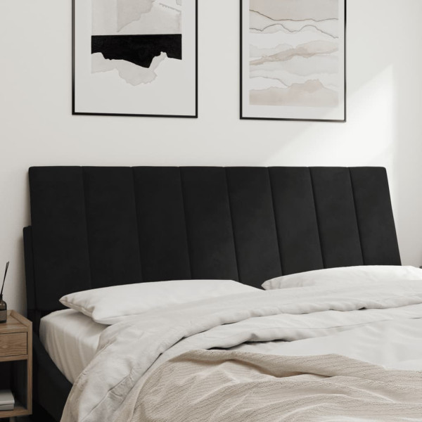 Cabecero de cama acolchado terciopelo negro 140 cm M 3