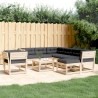 8 pcs conjunto lounge de jardim c/ almofadões pinho maciço 1