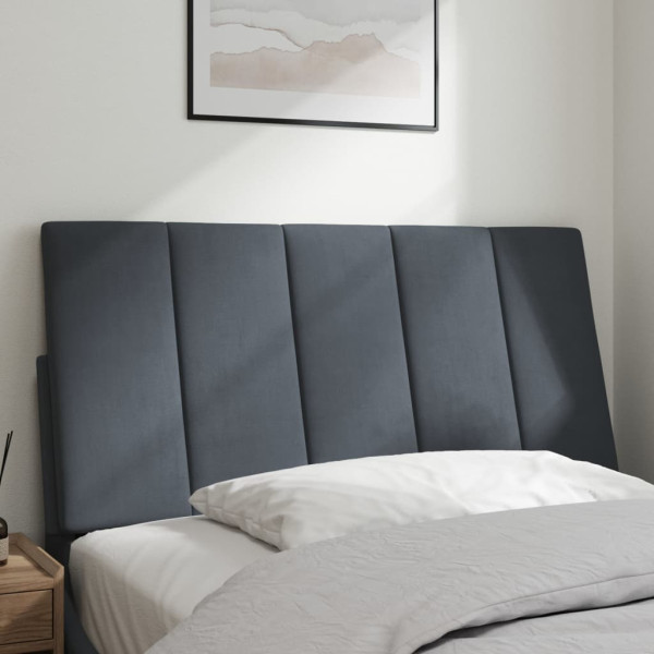 Cabecero de cama acolchado terciopelo gris oscuro 100 cm M 3