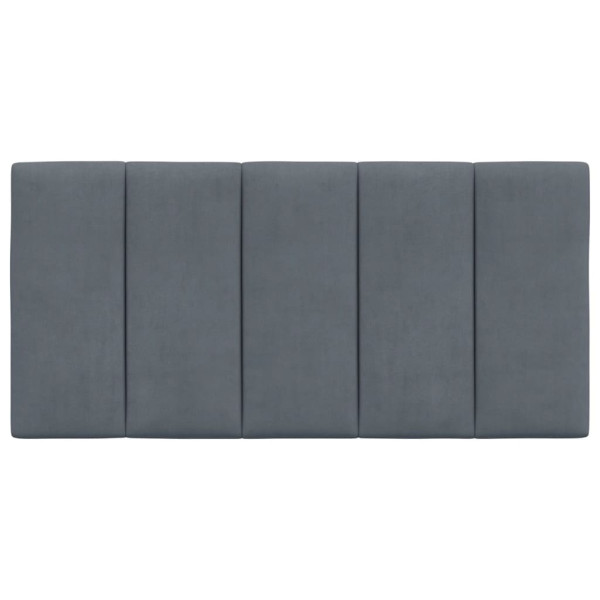 Cabecero de cama acolchado terciopelo gris oscuro 100 cm M 5